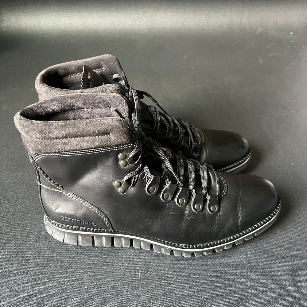 Cole Haan Zerogrand Mens Black Leather Boots C30103 Size 9.5 M
